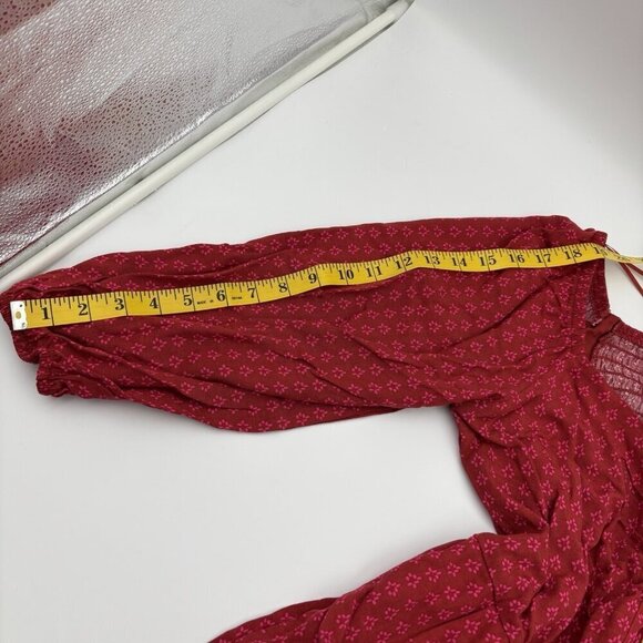 Knox Rose XS Puff 3/4 Sleeve Loose Casual Jumpsuit Straight Fit Red Dot Wide Leg - Picture 6 of 7